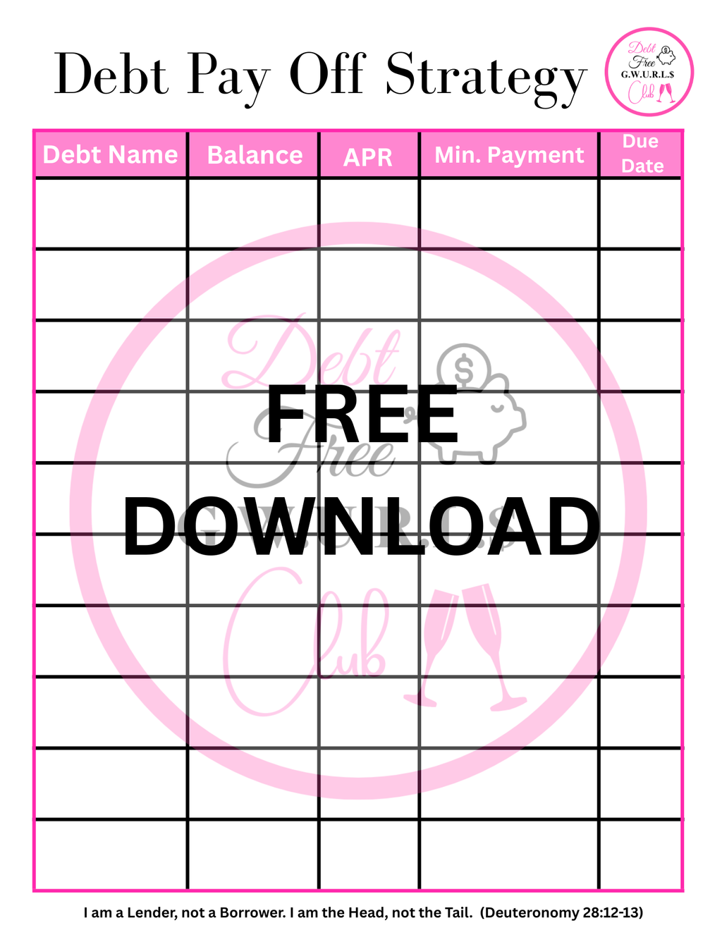 Debt Payoff Strategy Templates 💕💟