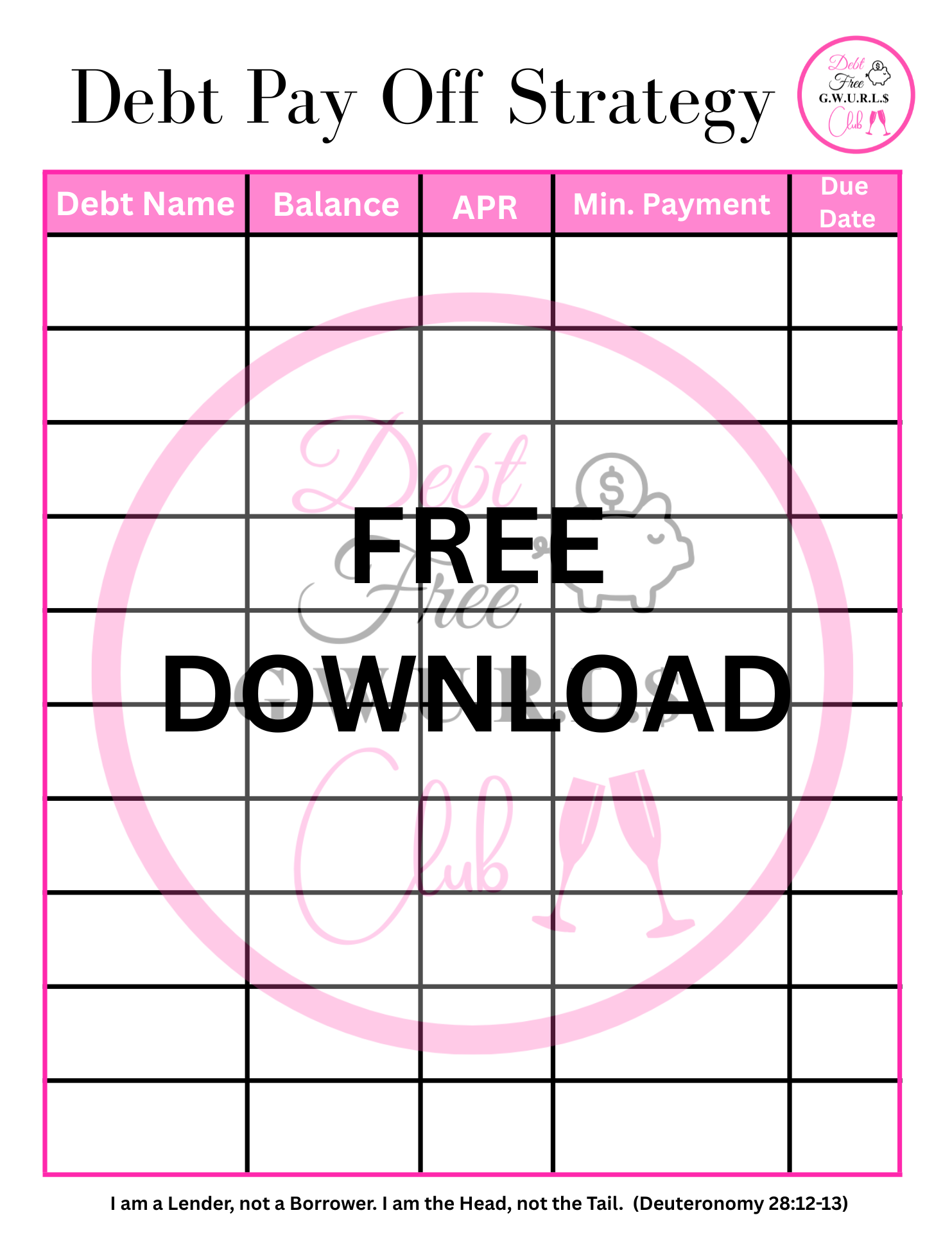 Debt Payoff Strategy Templates 💕💟