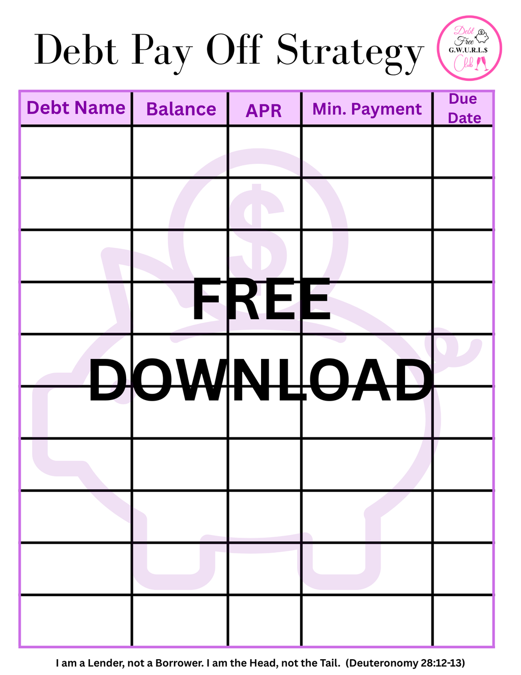 Debt Payoff Strategy Templates 💕💟