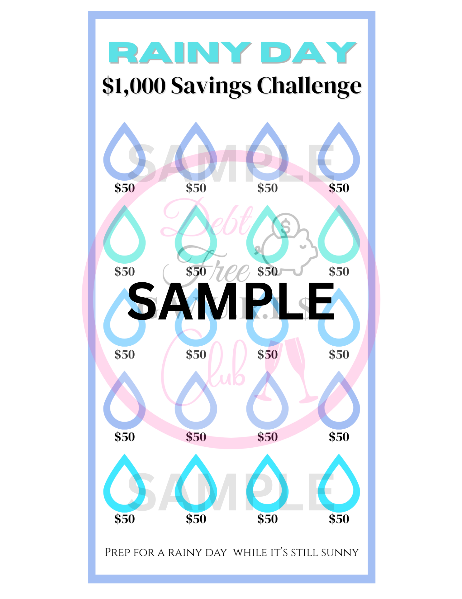Emergency Fund $1000 Savings Challenge | Instant Download